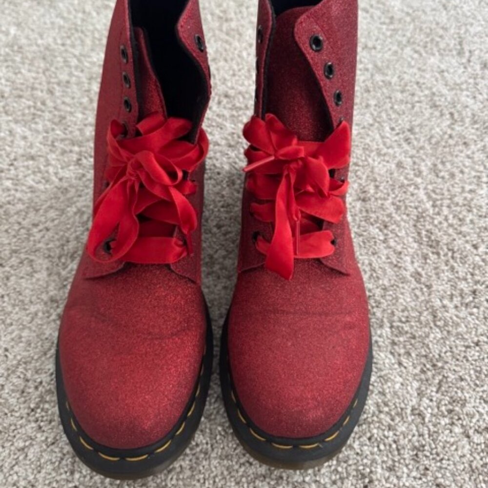 Red Glitter Dr. Martens